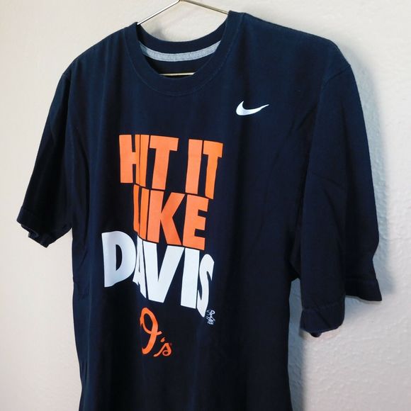 Nike MLB Tee Shirt Adult L Baltimore Orioles Hit It Like Davis Graphic Logo - Picture 3 of 8